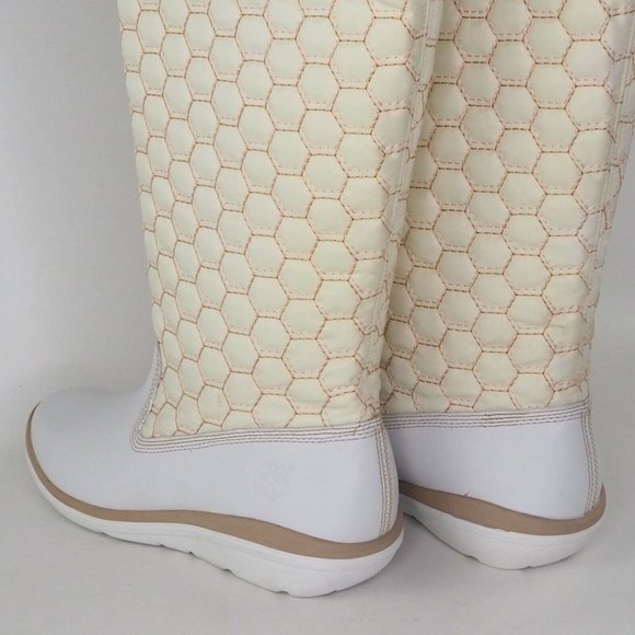 Timberland Kickadillaquilt Womens Boots White Leather 14In Vintage - Picture 9 of 12